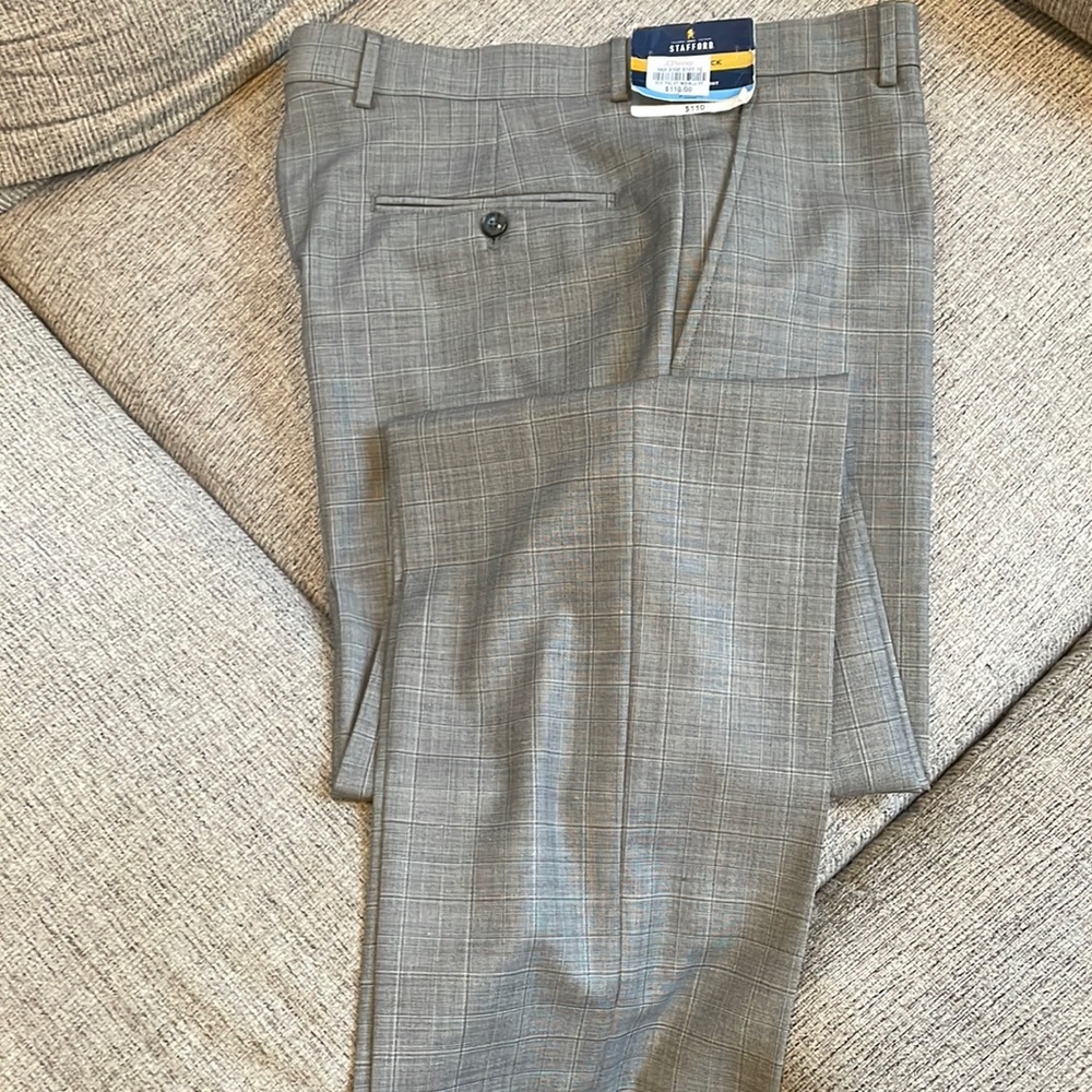 Mens dress pants, gray checkered